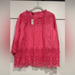 Talbots 3xp nwt Pink Lace Trim Women's Top